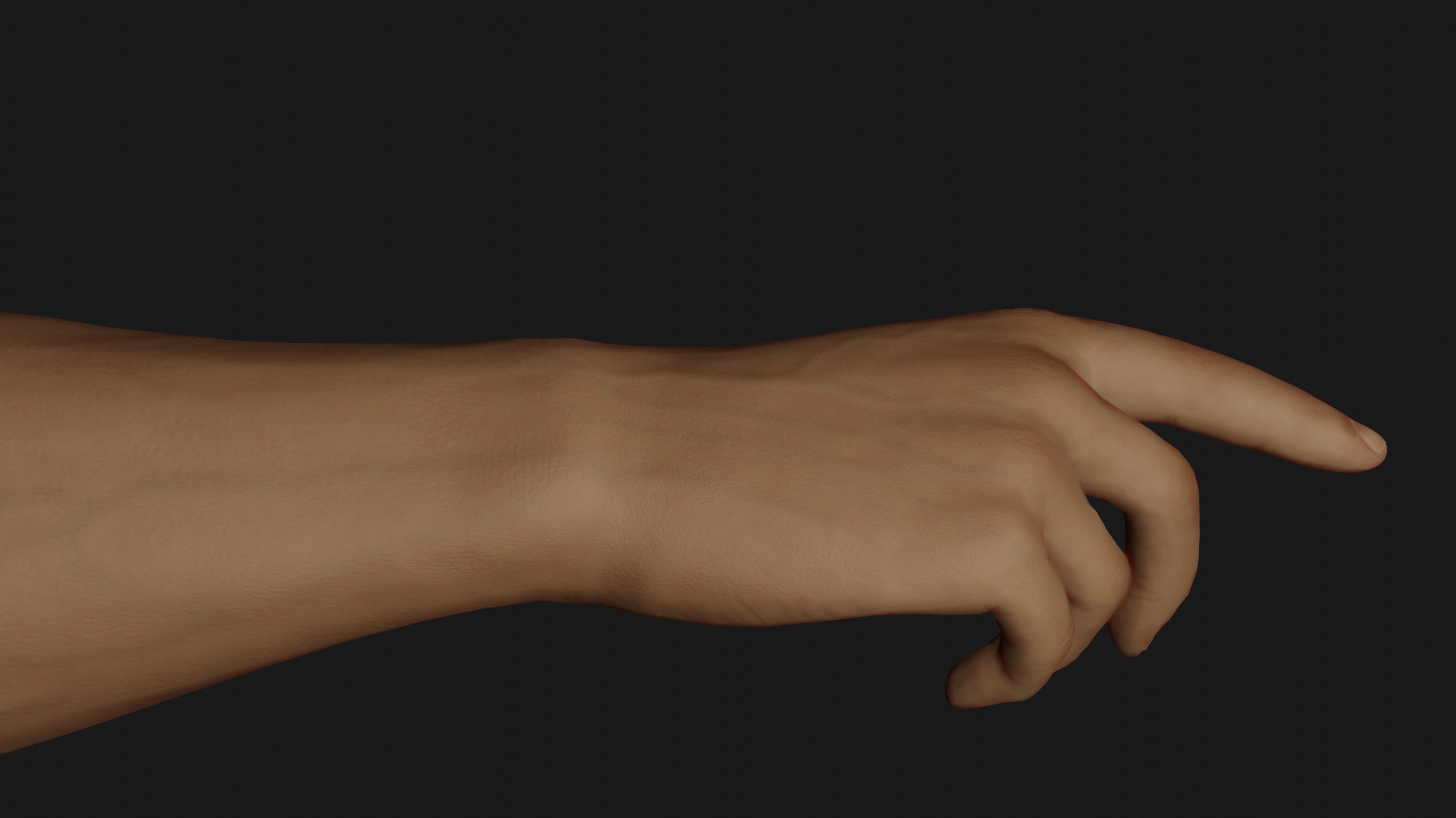 Male Hands Rigged Low-poly 3D model_7