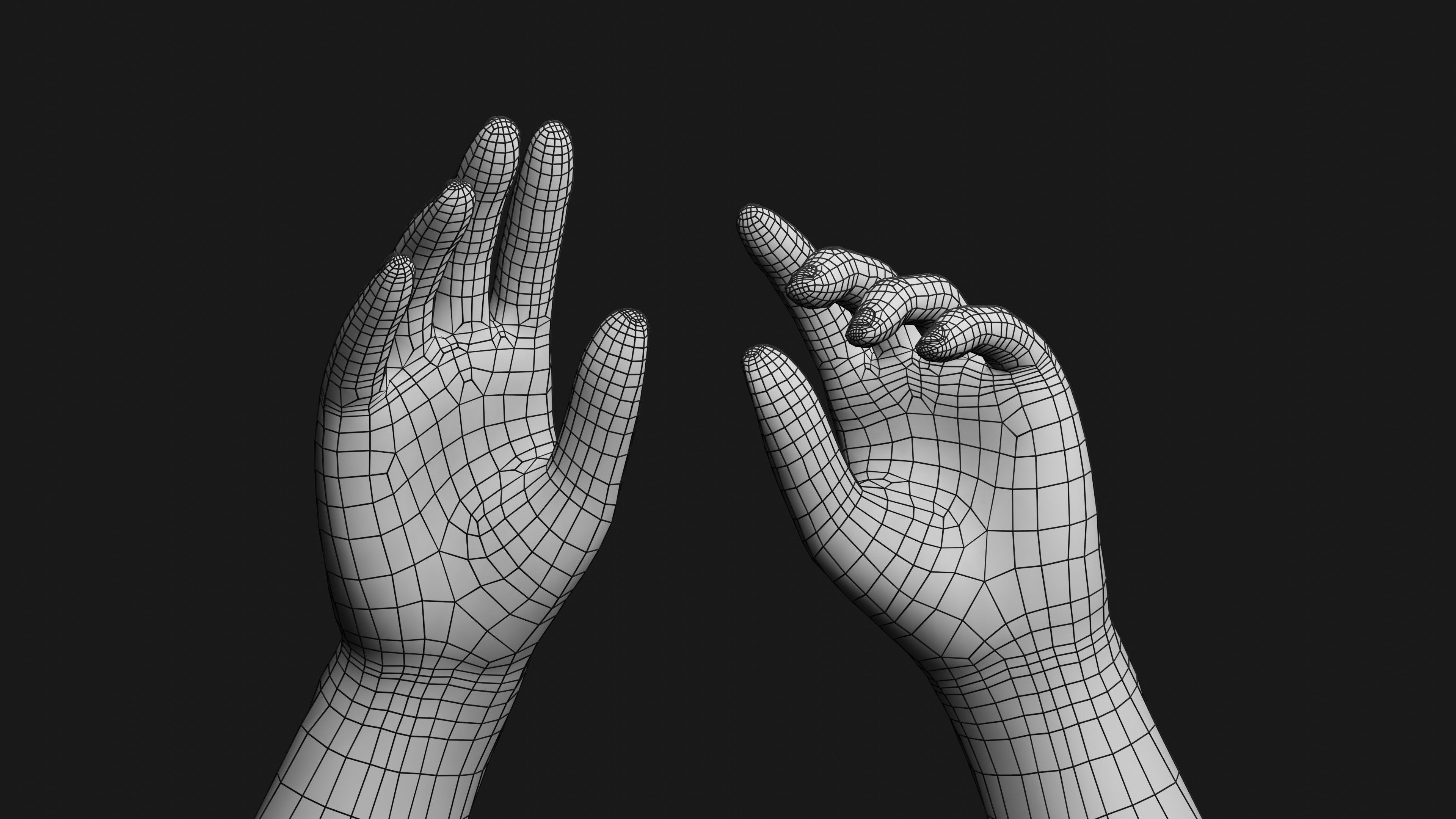 Male Hands Rigged Low-poly 3D model_37