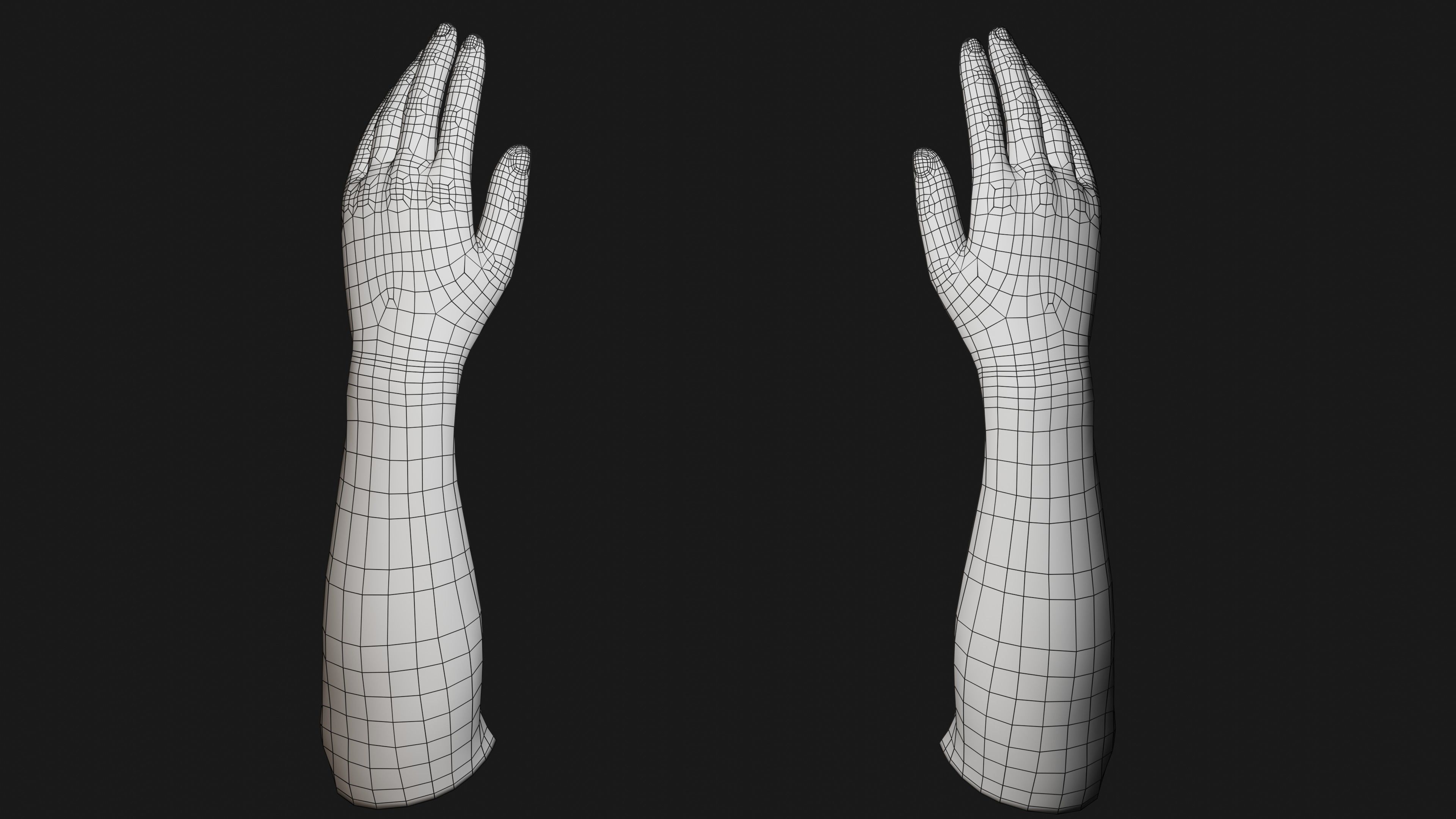 Male Hands Rigged Low-poly 3D model_26
