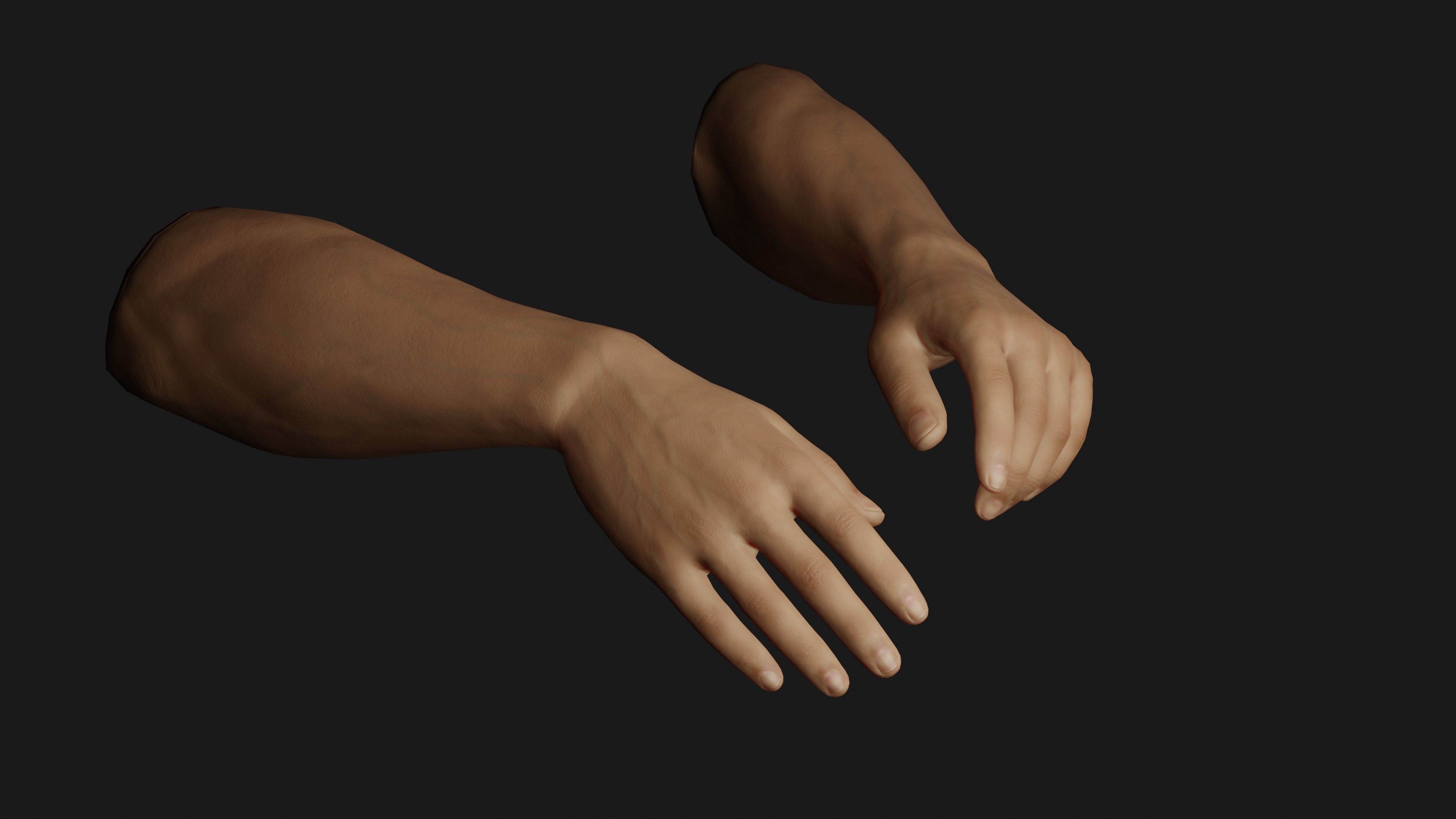 Male Hands Rigged Low-poly 3D model_17