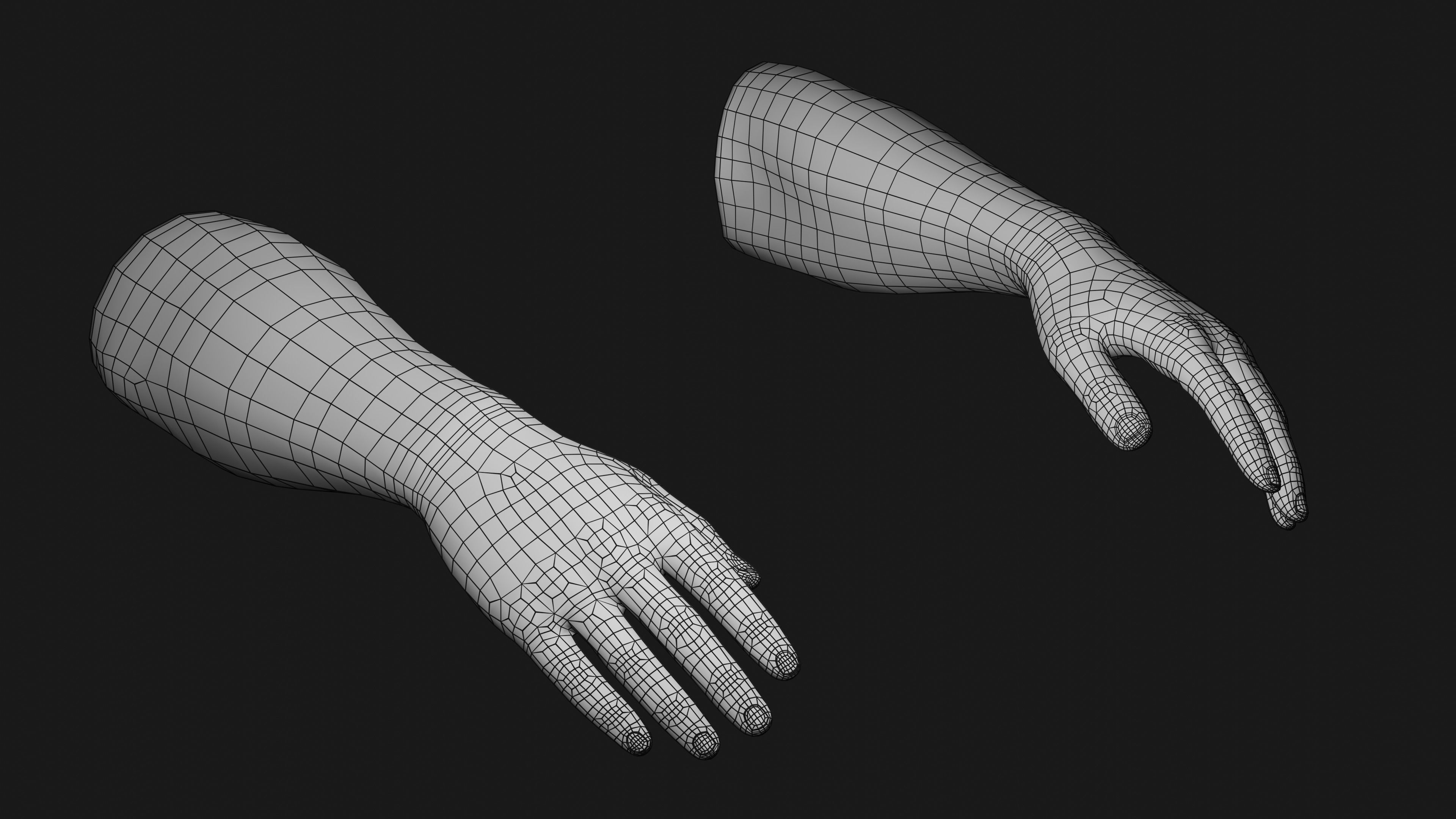 Male Hands Rigged Low-poly 3D model_24