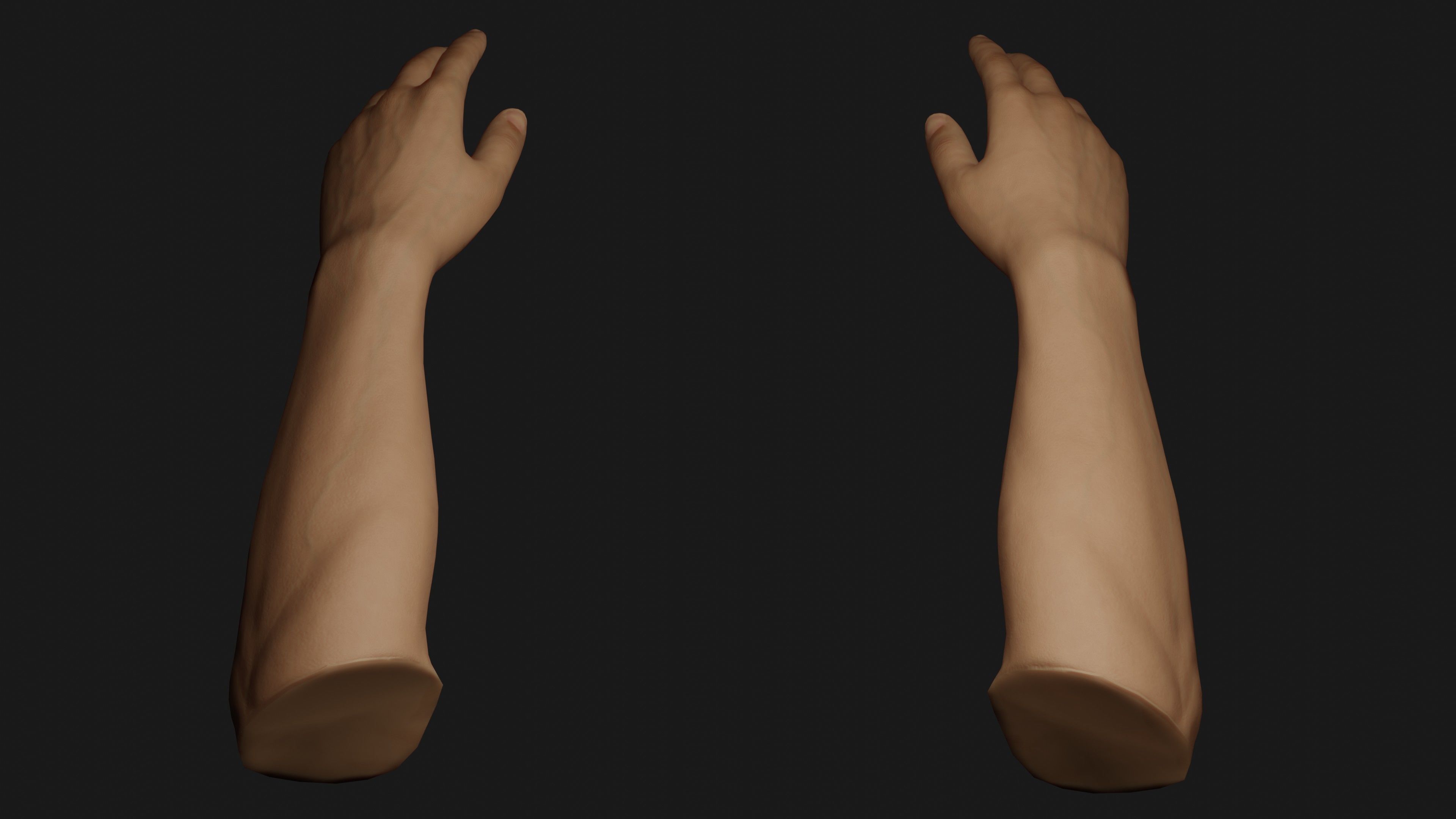 Male Hands Rigged Low-poly 3D model_8
