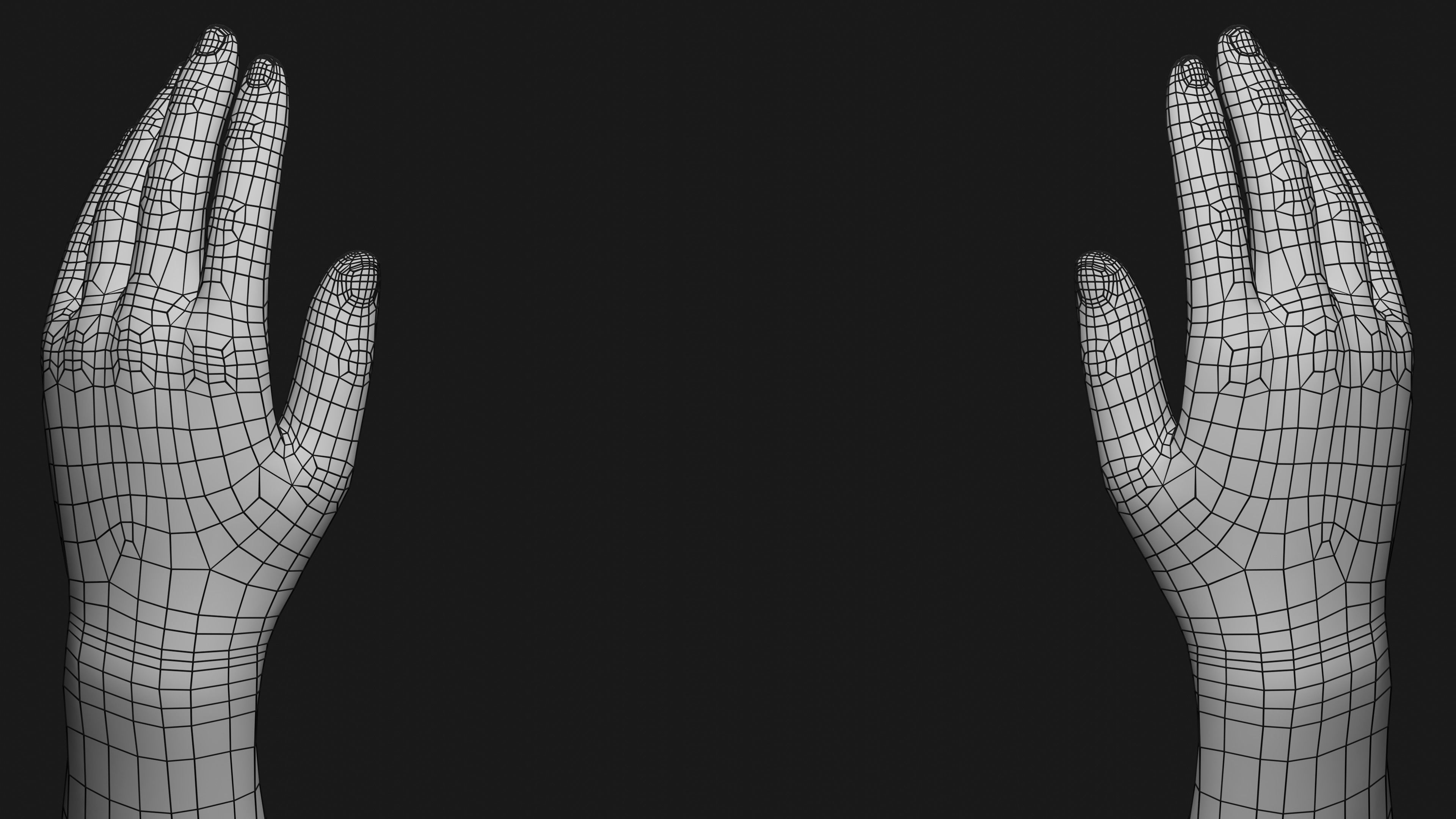 Male Hands Rigged Low-poly 3D model_31