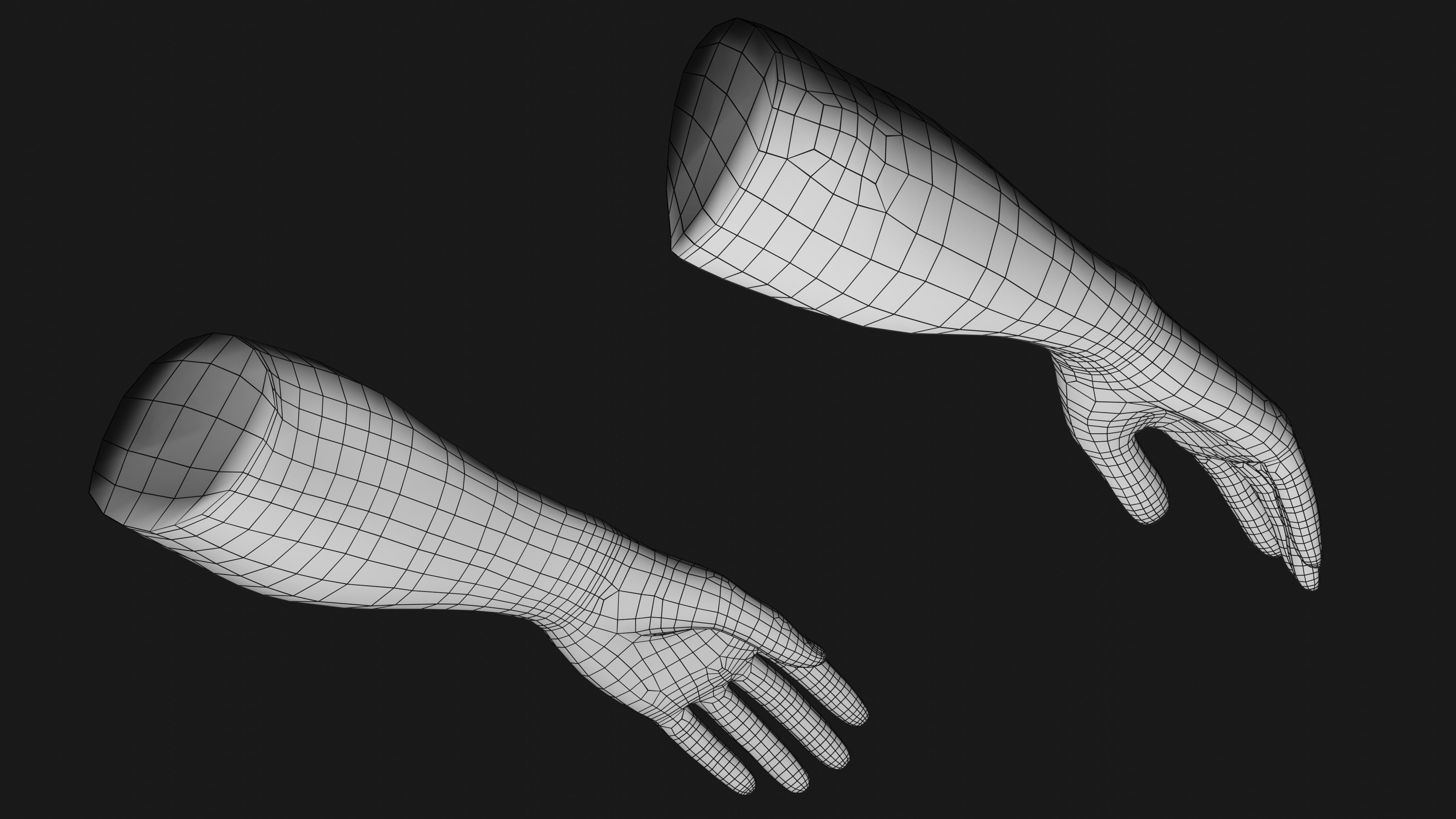 Male Hands Rigged Low-poly 3D model_44