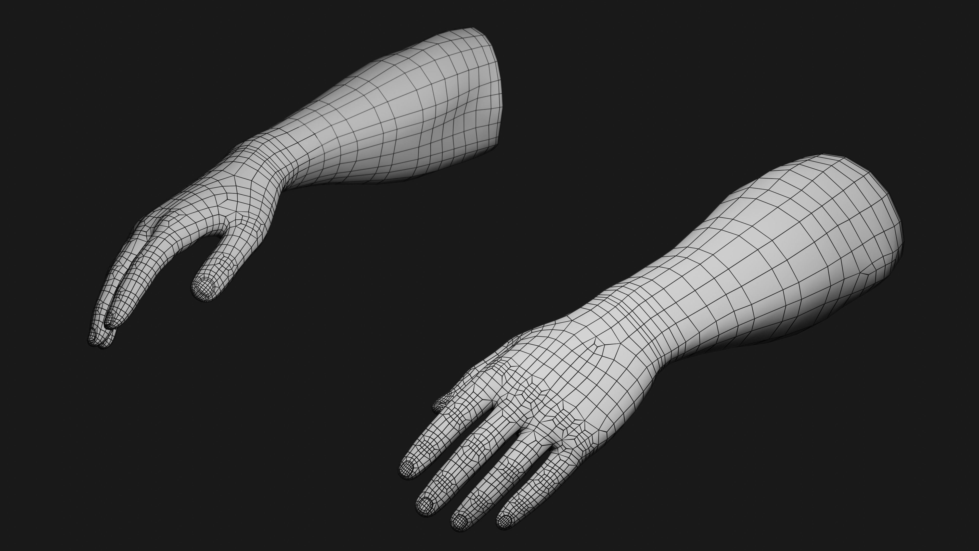 Male Hands Rigged Low-poly 3D model_23