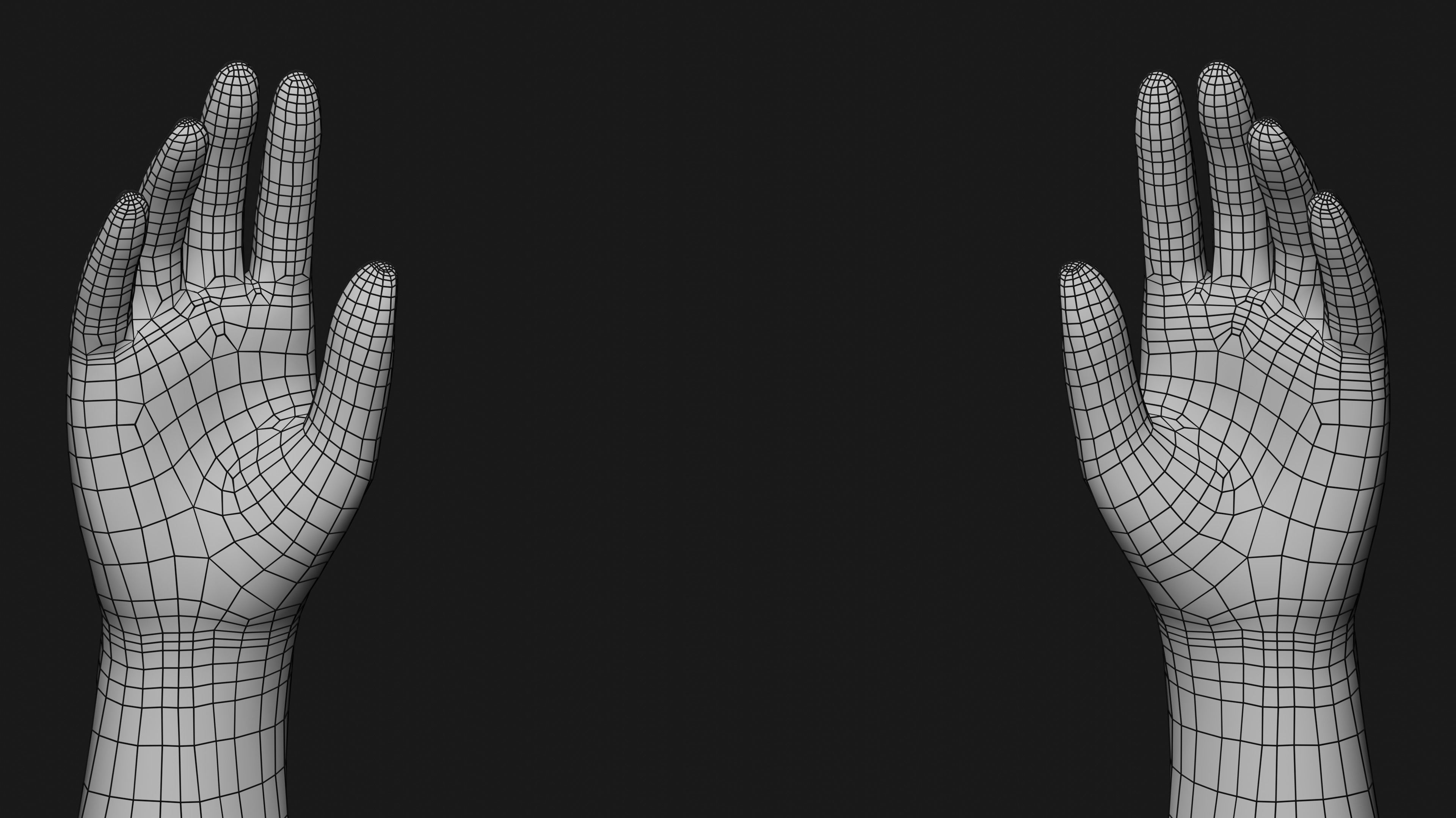 Male Hands Rigged Low-poly 3D model_33