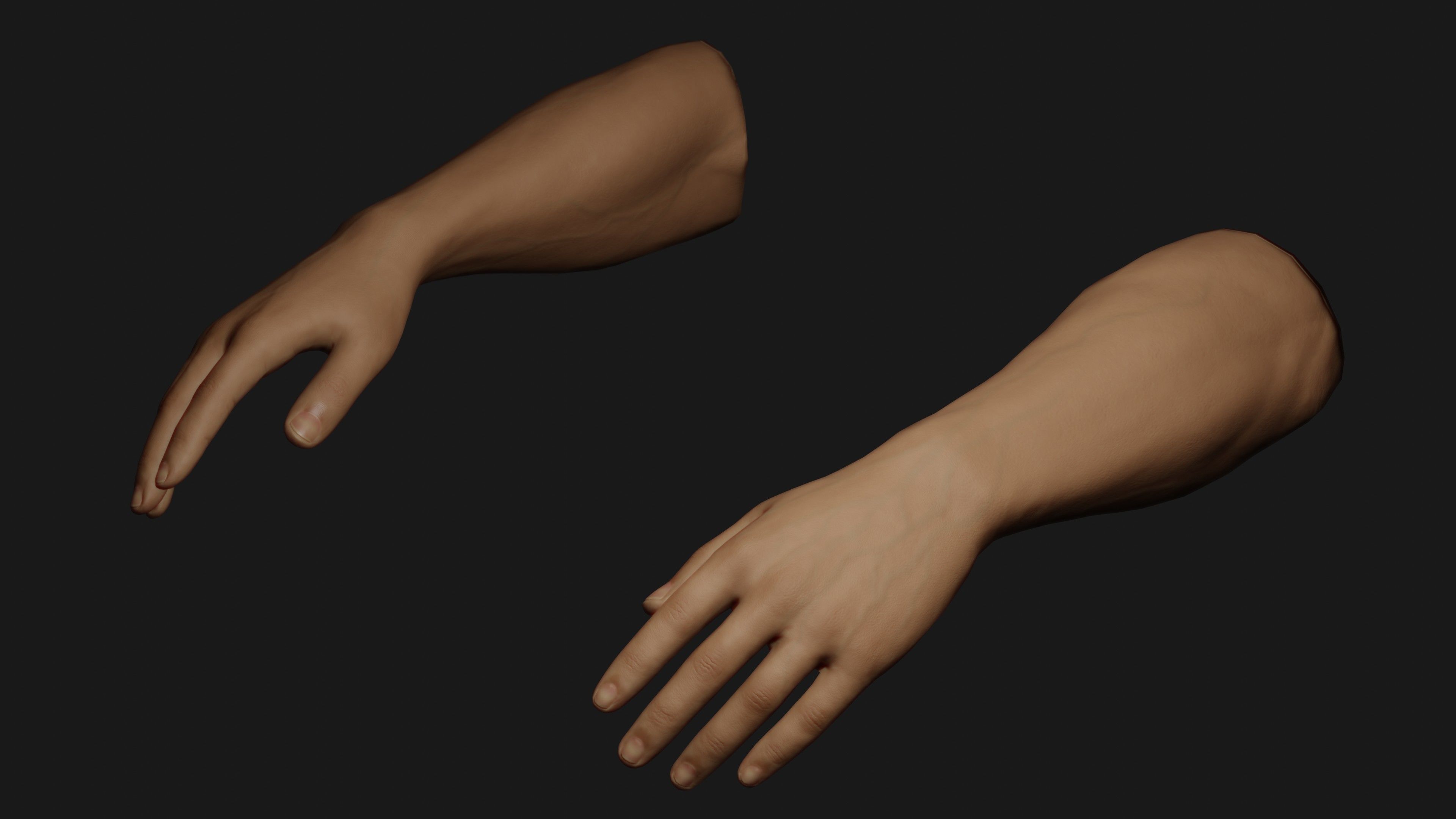 Male Hands Rigged Low-poly 3D model_1