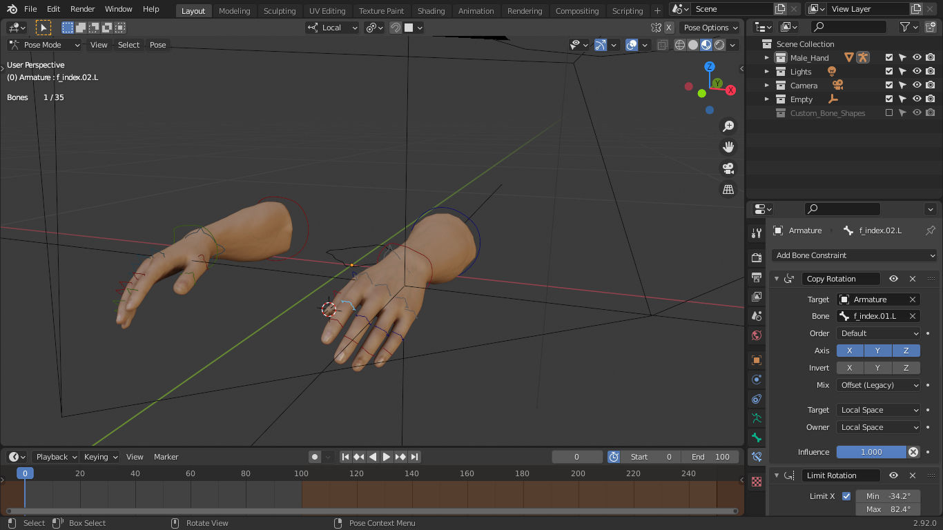 Male Hands Rigged Low-poly 3D model_47