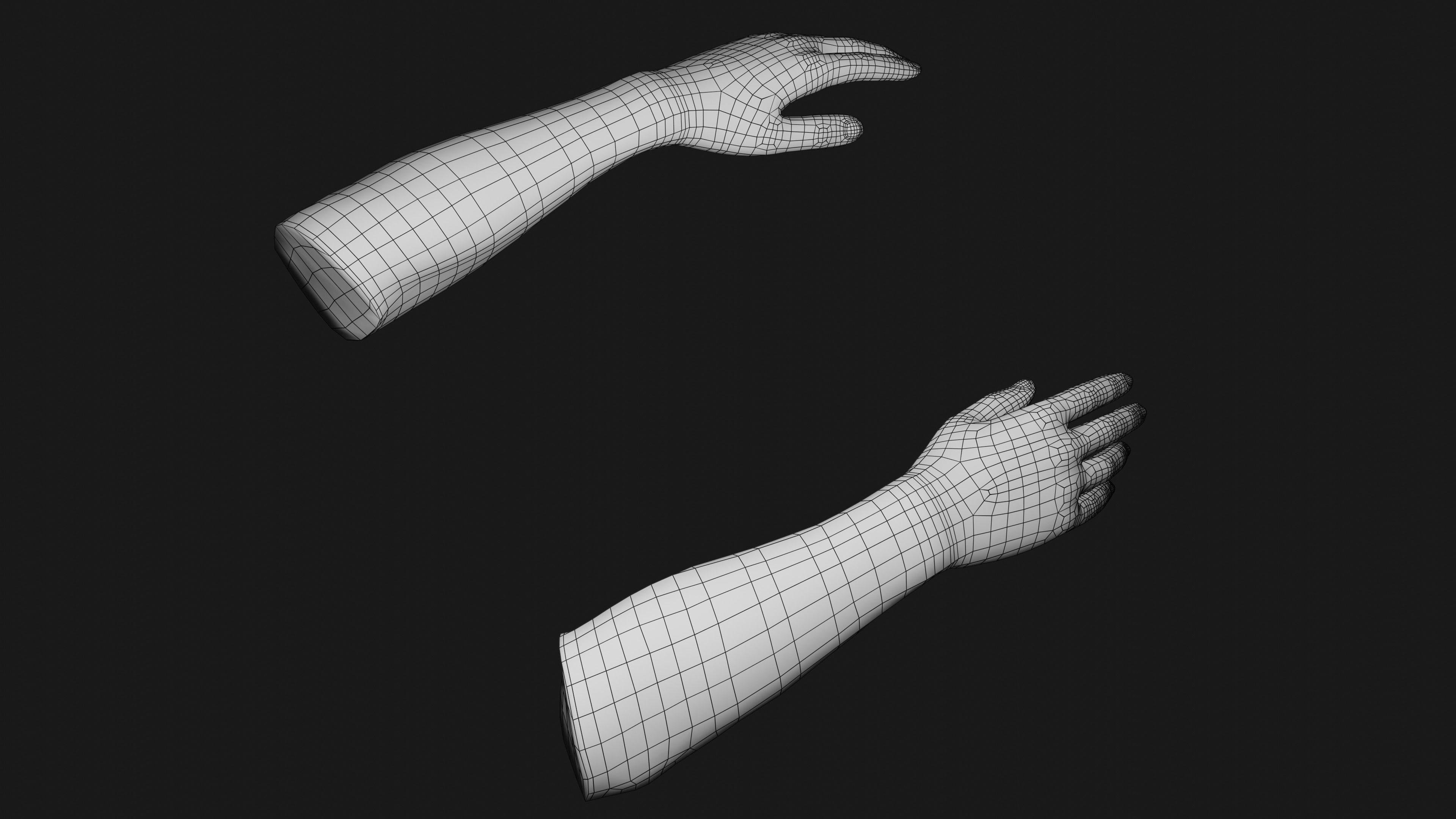 Male Hands Rigged Low-poly 3D model_43