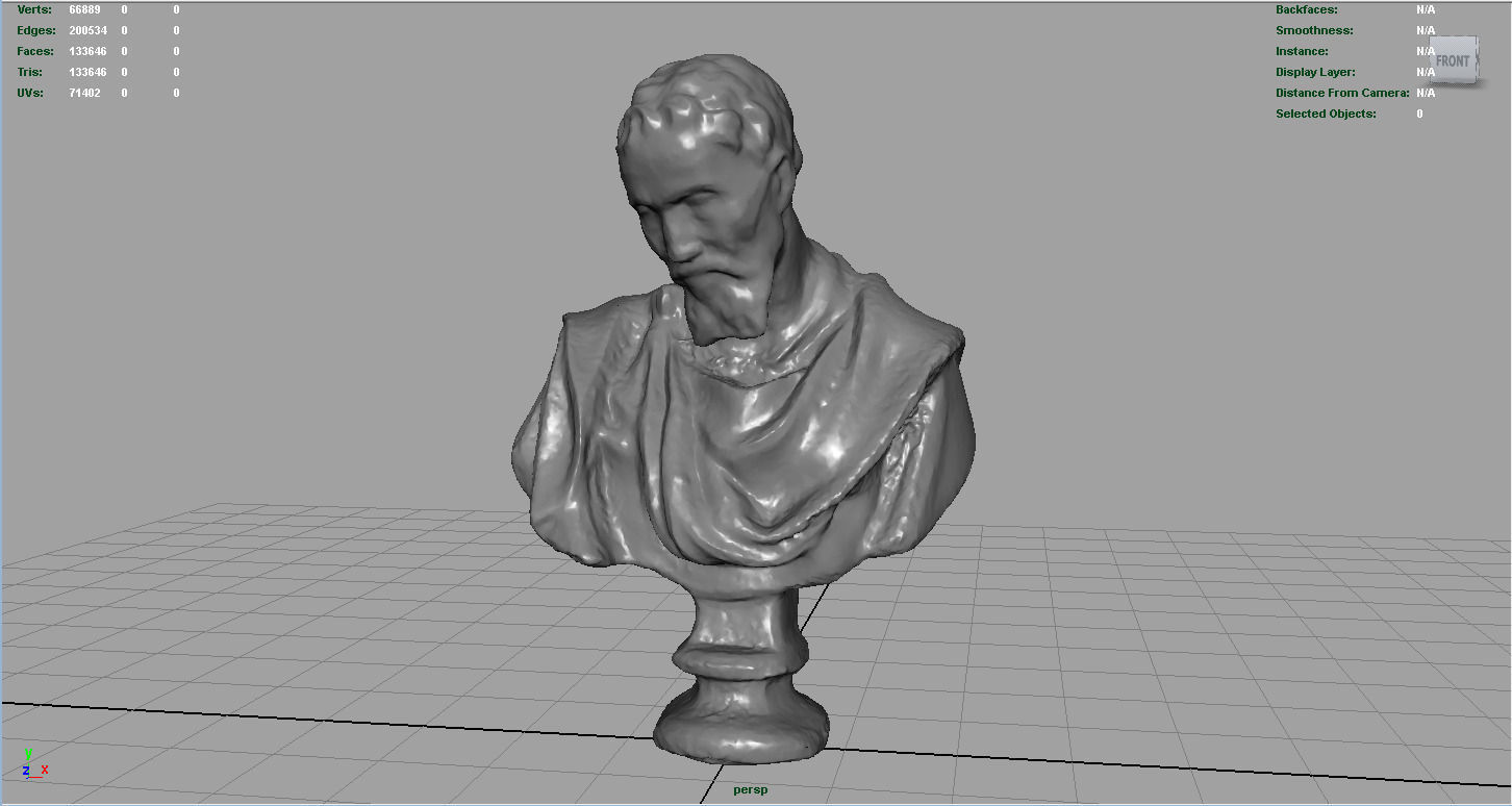 BUST of person Low-poly 3D model_5
