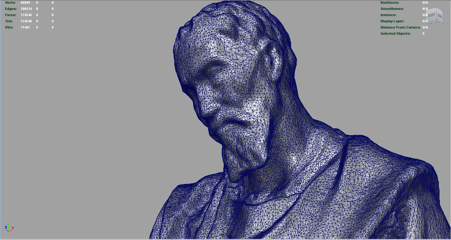 BUST of person Low-poly 3D model_9