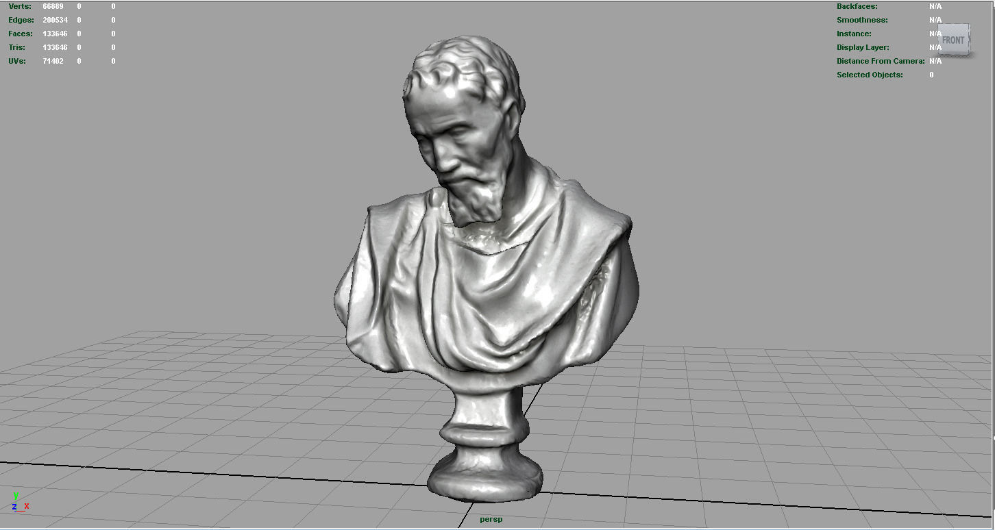 BUST of person Low-poly 3D model_6