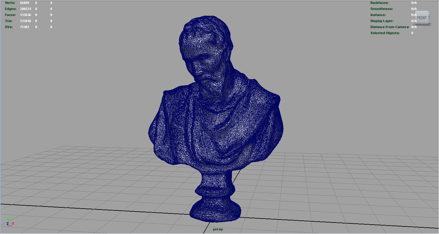 BUST of person Low-poly 3D model_7