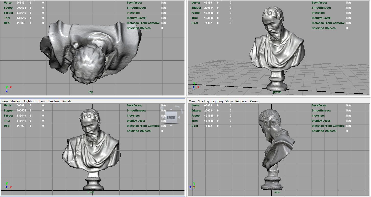 BUST of person Low-poly 3D model_4