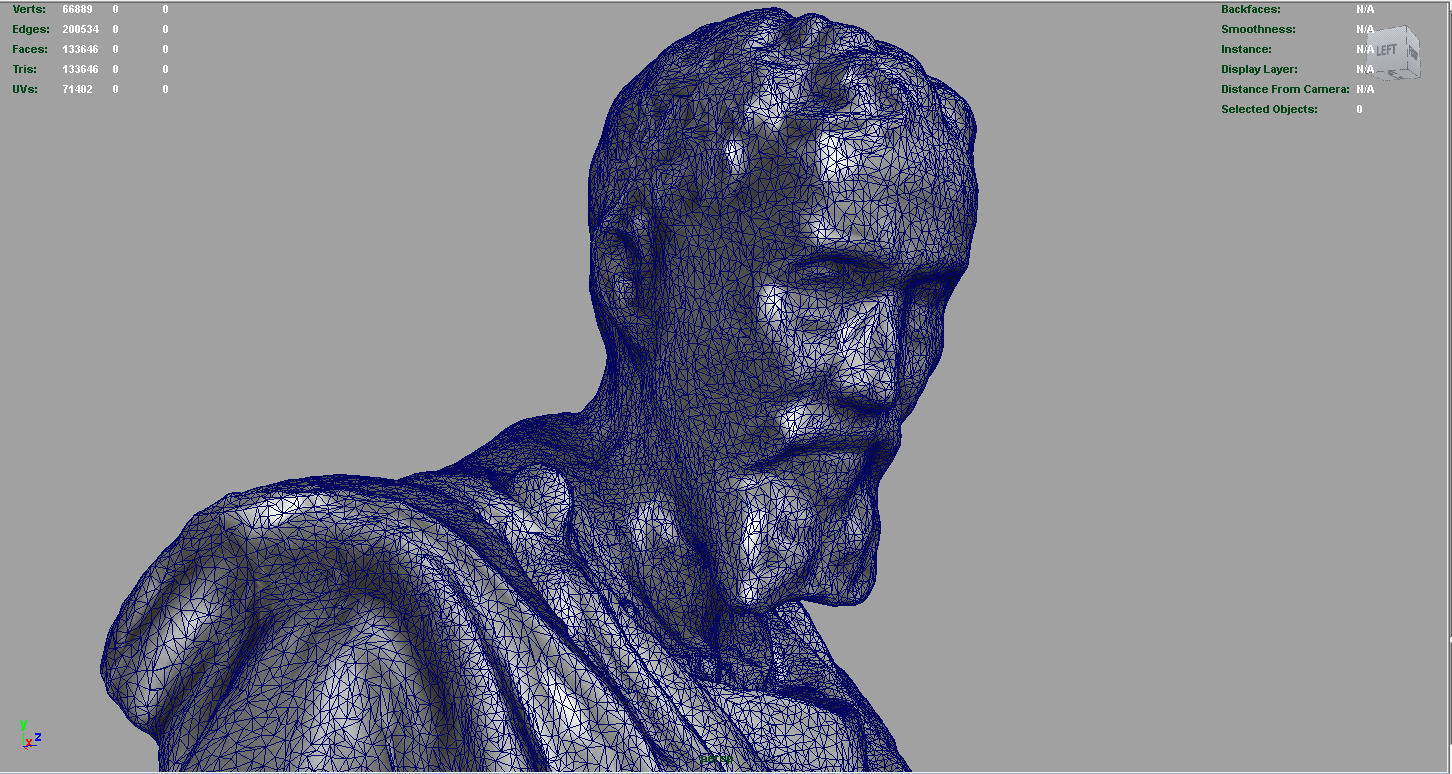 BUST of person Low-poly 3D model_8