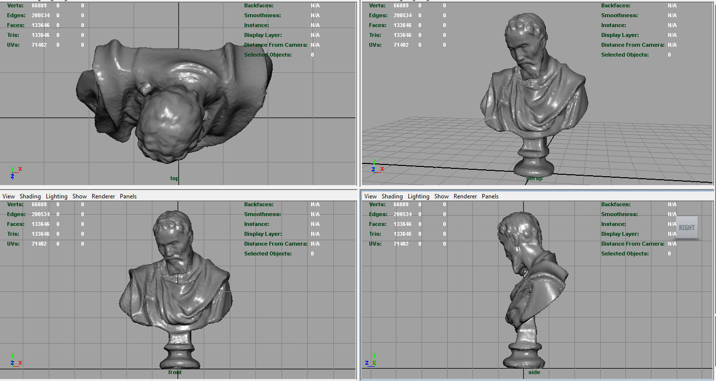 BUST of person Low-poly 3D model_3
