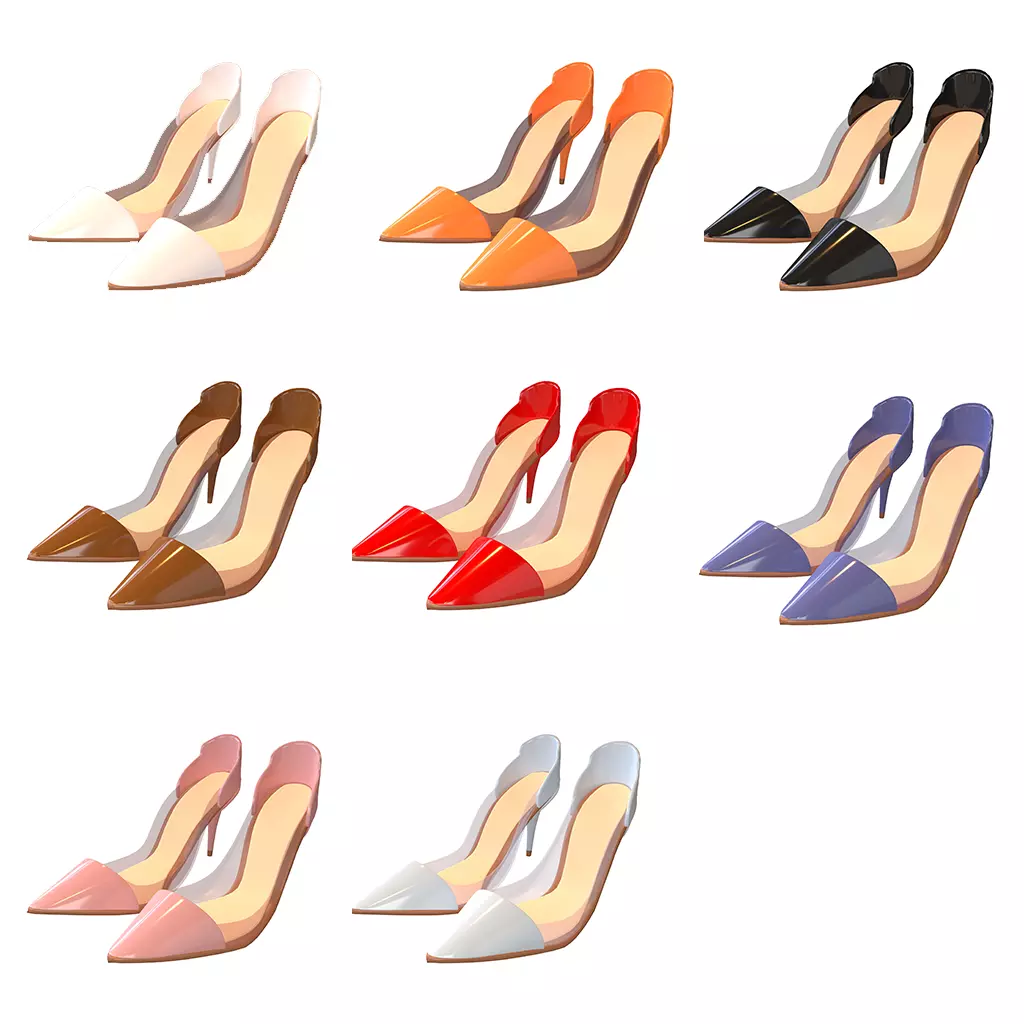 High Heel Pack 02 Low-poly 3D model_0