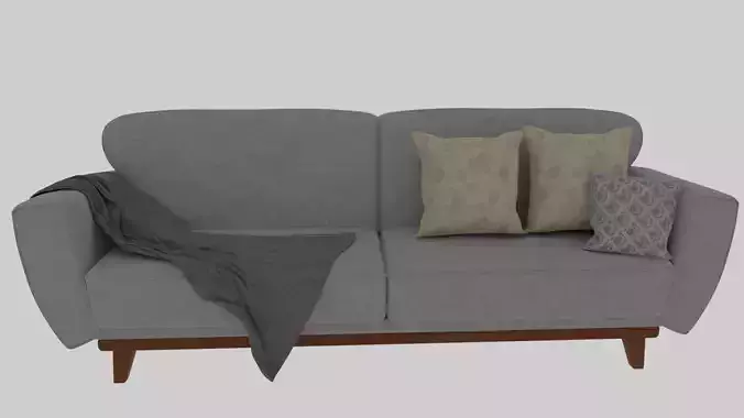 sofa 3d with pillows