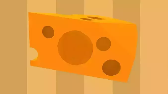 Low Poly Stylized Cheese Free low-poly 3D model