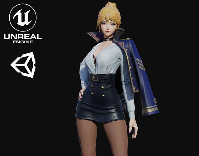Skadi Girl Low-poly 3D model