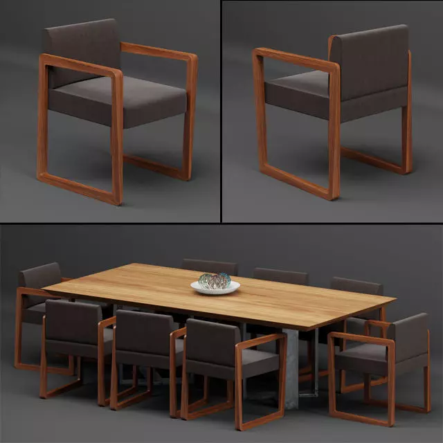 Table Chair set 003 3D model