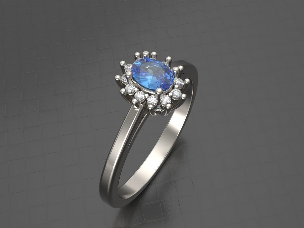 Oval halo ring ready for print 3D print model_7