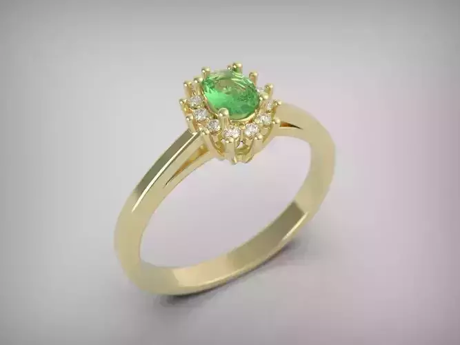 Oval halo ring ready for print 3D print model Oval halo ring ready for print 3D print model