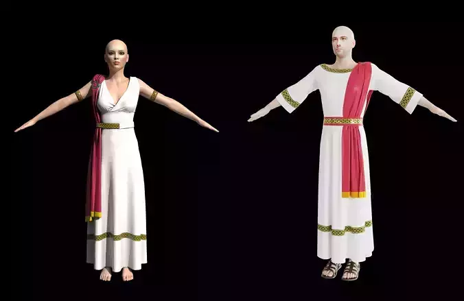 Ancient Greece Clothing Low-poly 3D model