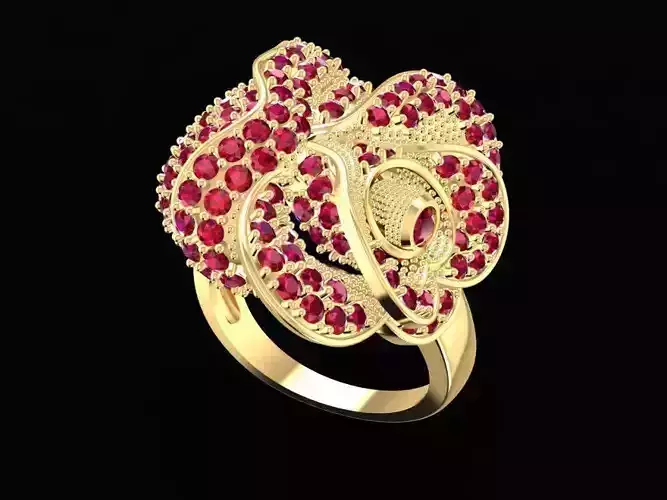 Luxury Lion Head Diamond Men Ring 1674