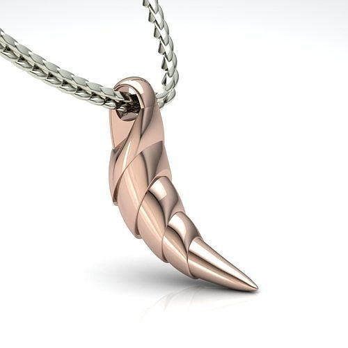 wolf Fangs tooth pendant 3D print model