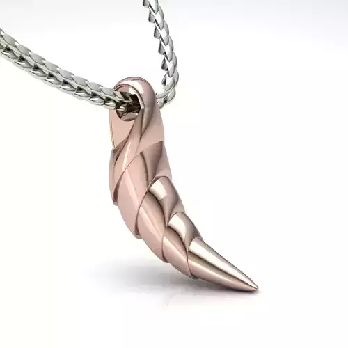 wolf Fangs tooth pendant 3D print model