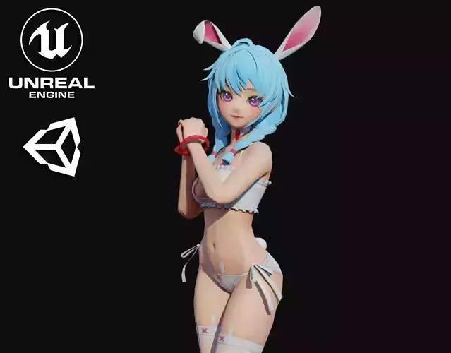 Taran Girl Low-poly 3D model