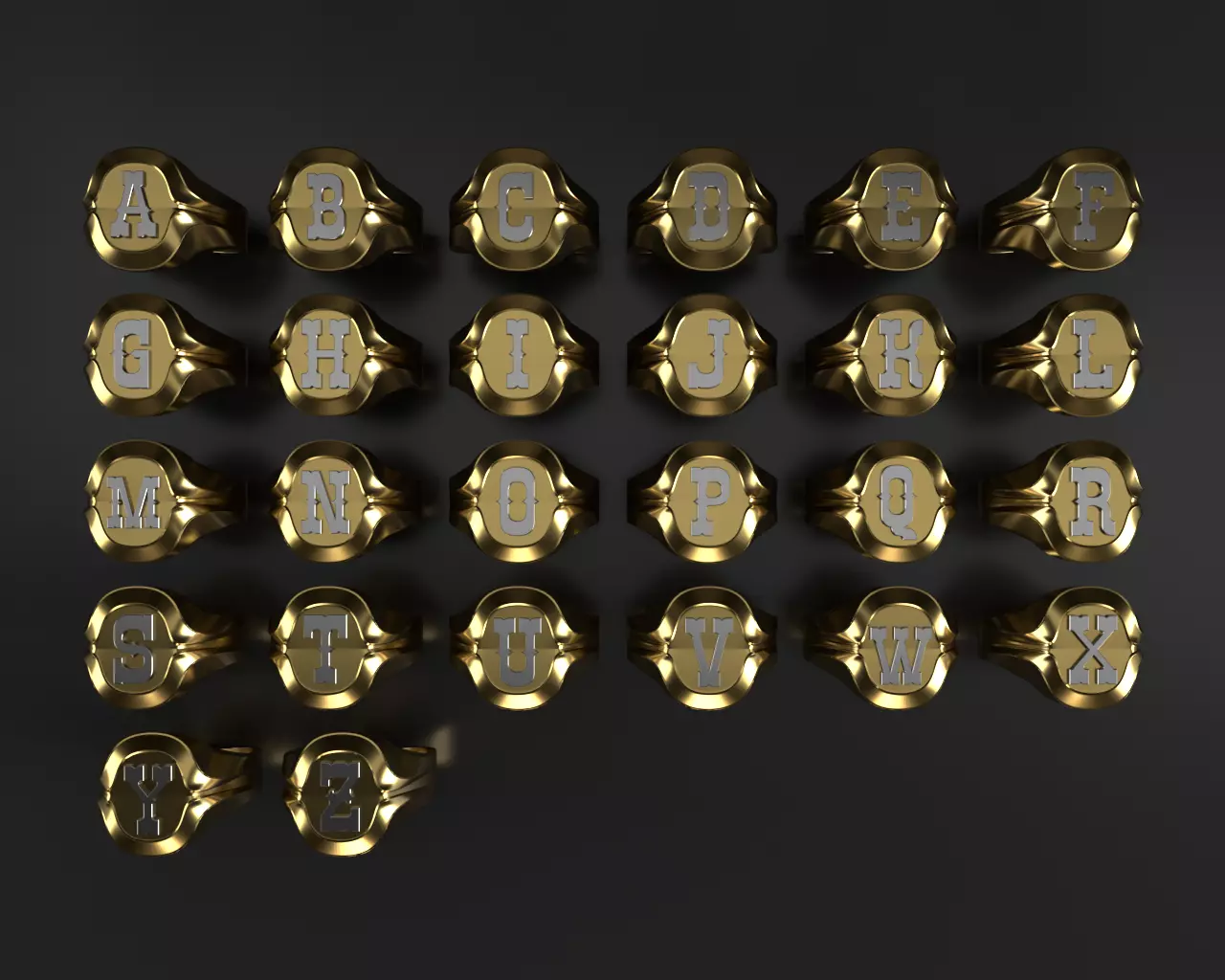 A-Z Letter - Initial Ring 3D print model