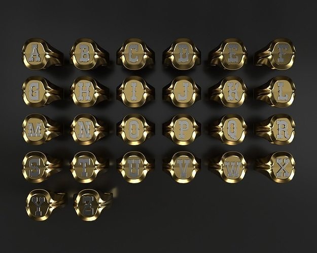 A-Z Letter - Initial Ring 3D print model
