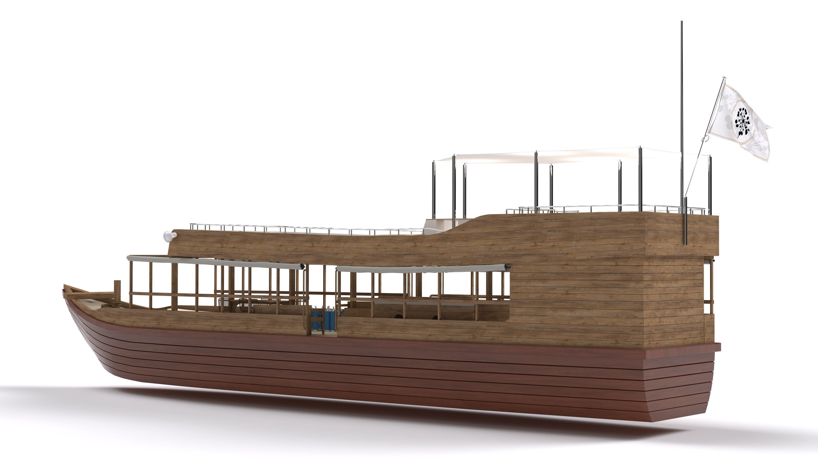 Tourist Boat 3D model_3