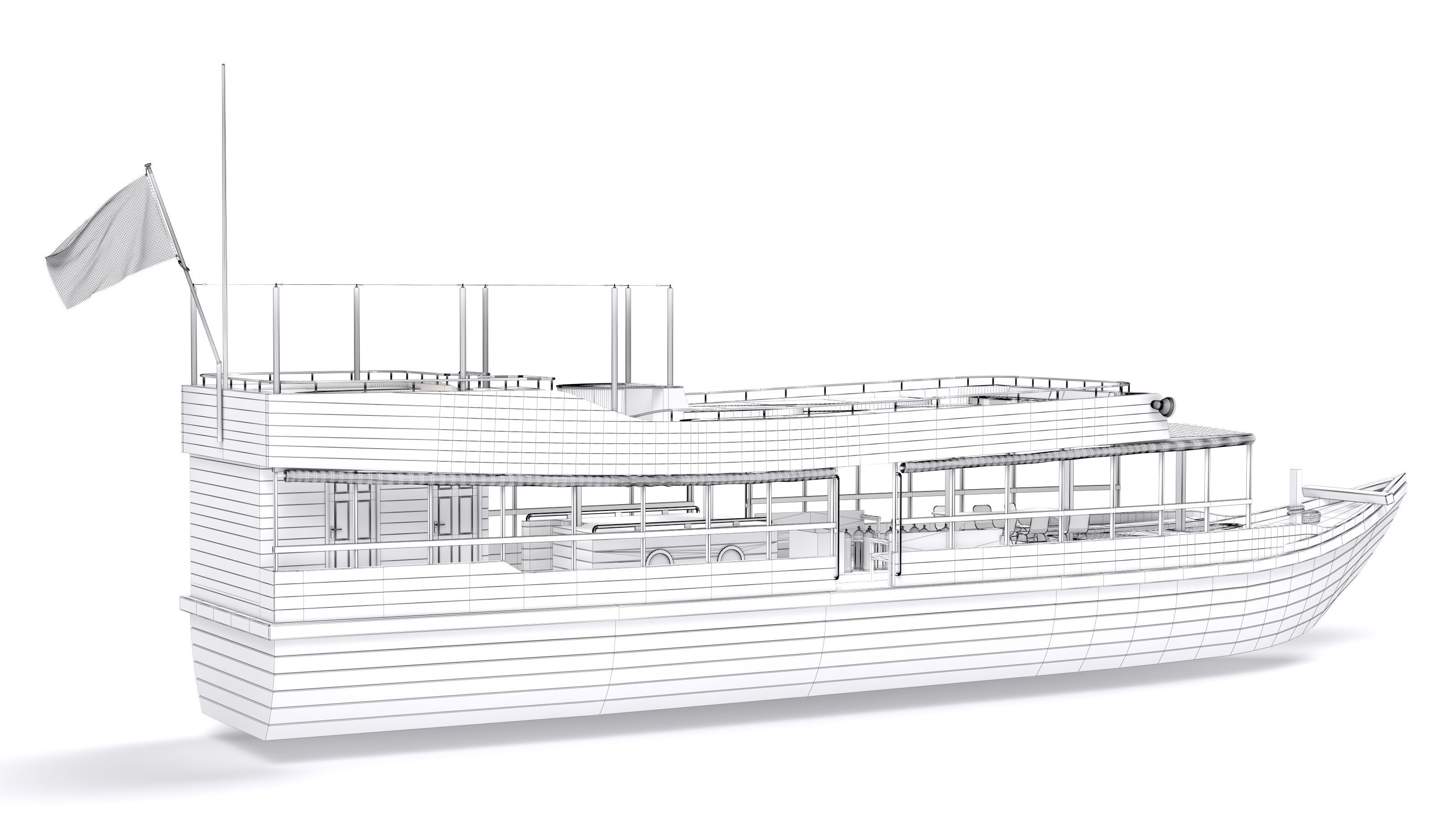 Tourist Boat 3D model_7