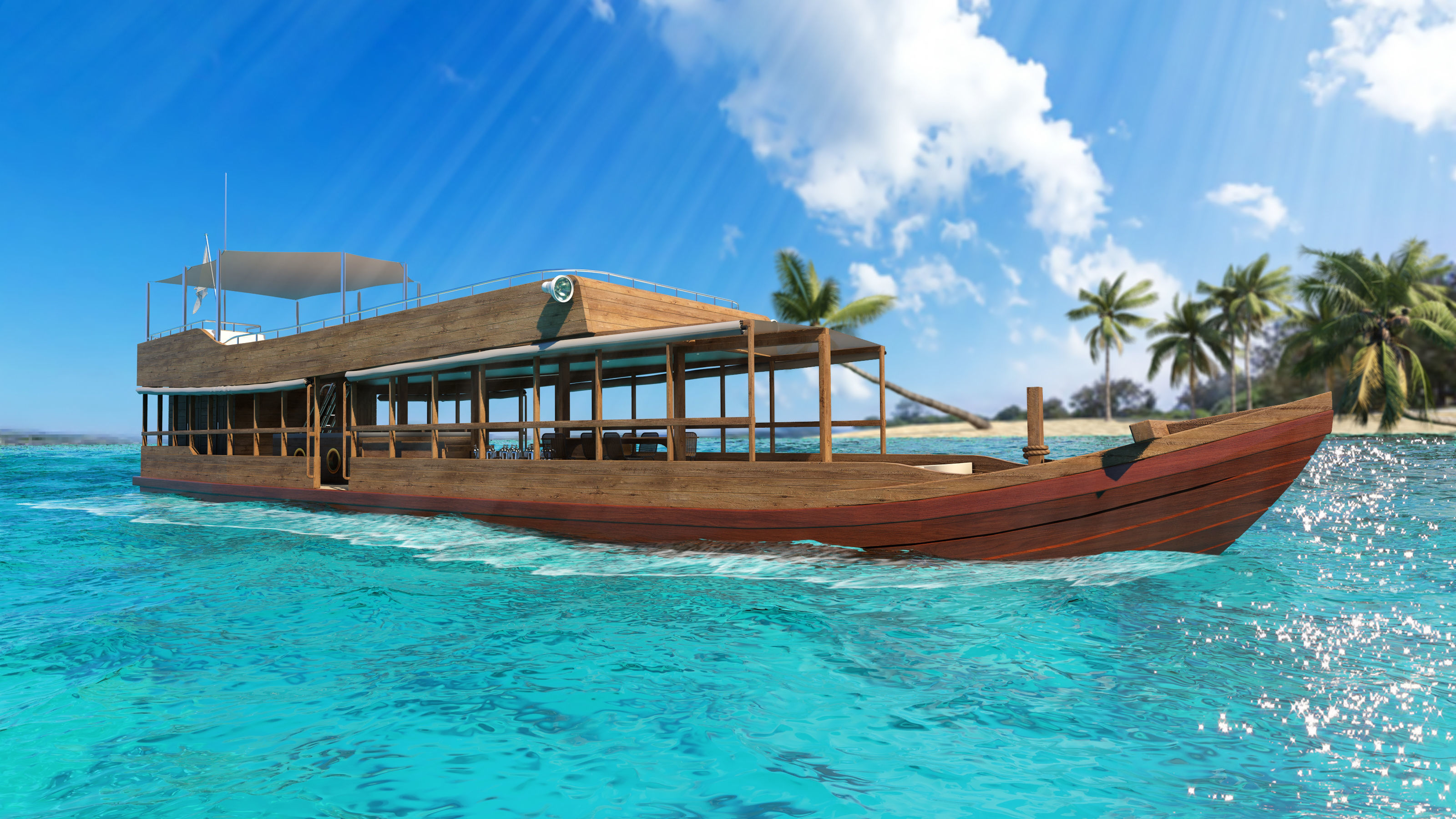 Tourist Boat 3D model_1