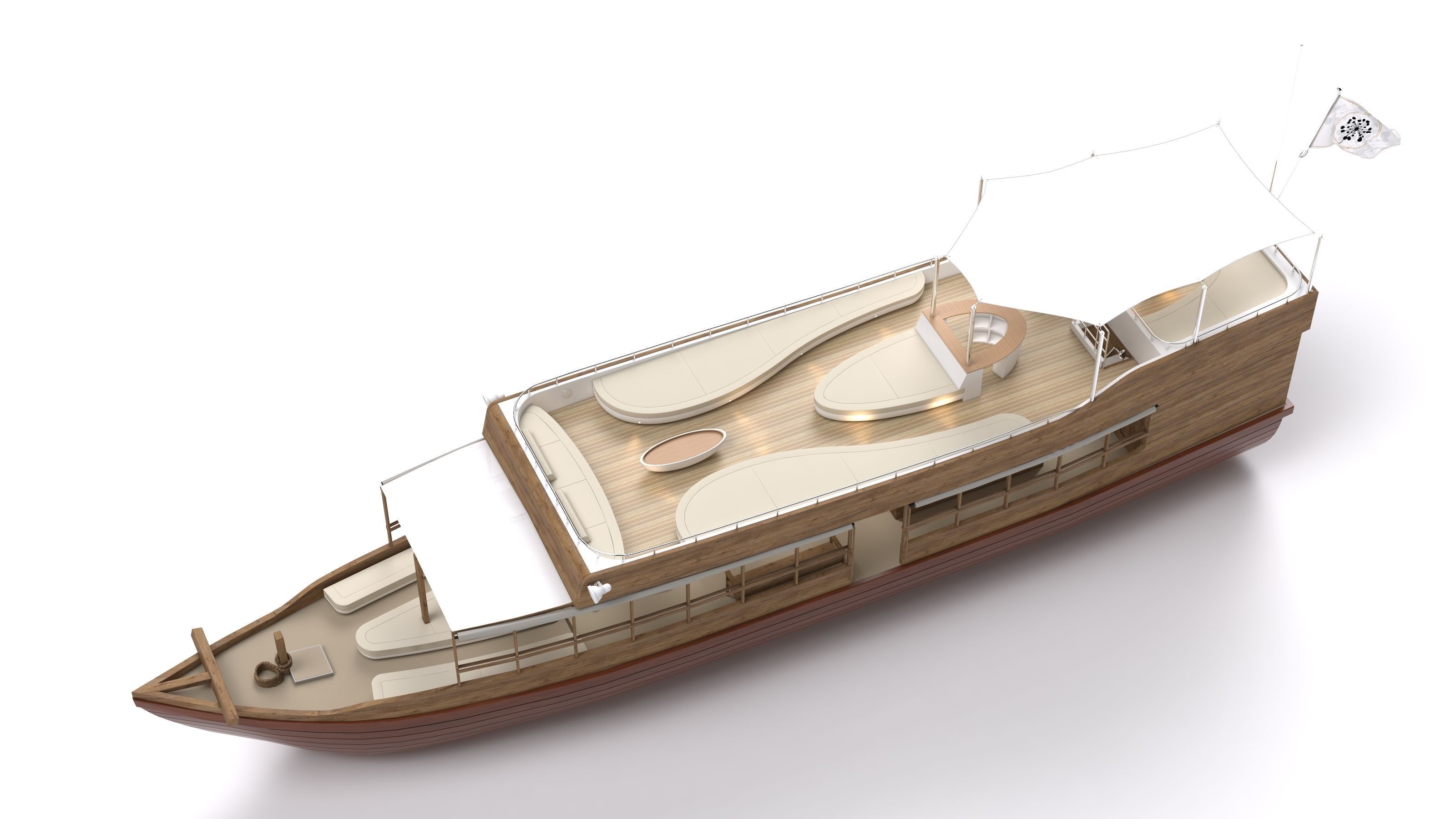 Tourist Boat 3D model_4