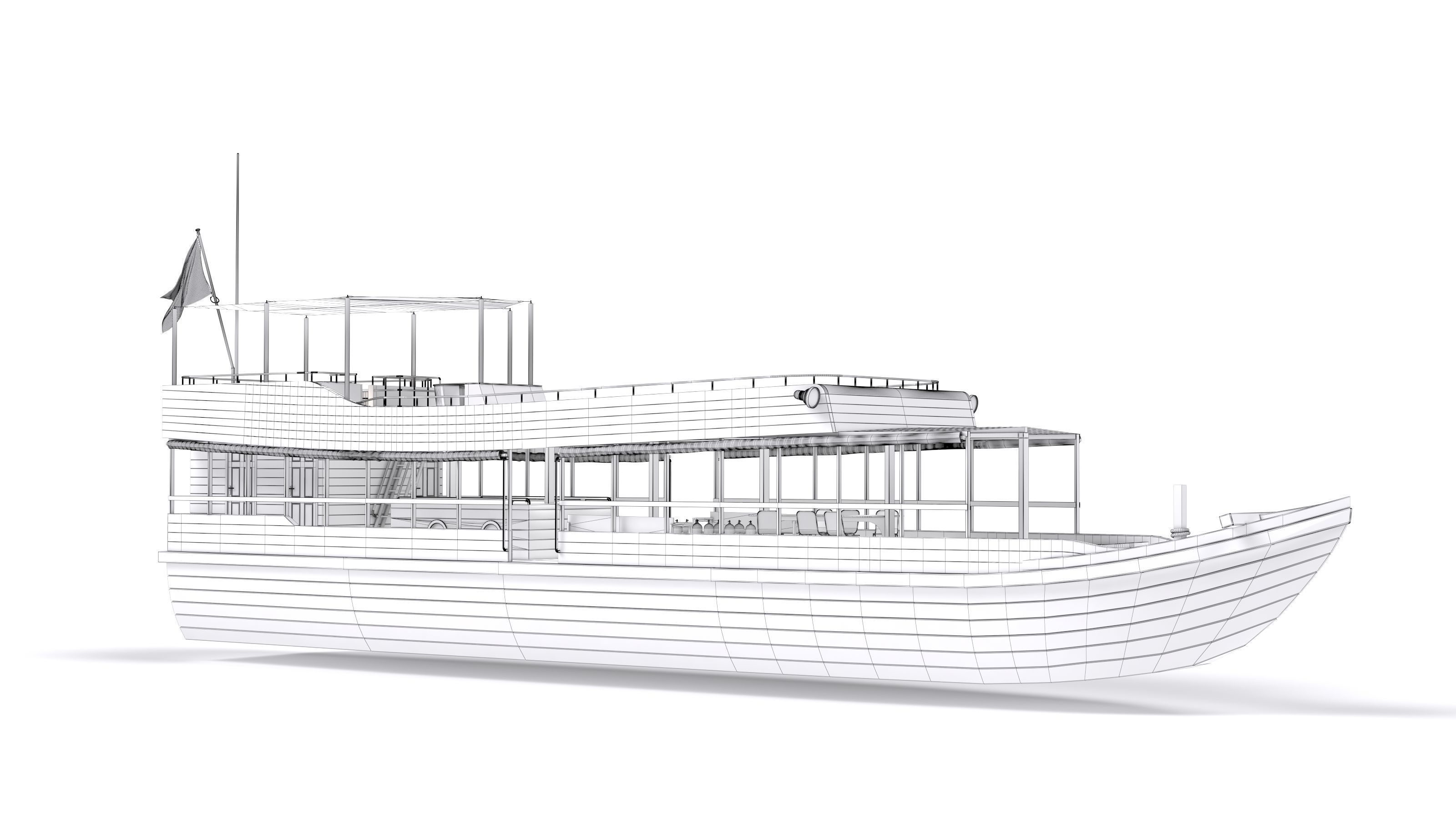 Tourist Boat 3D model_5