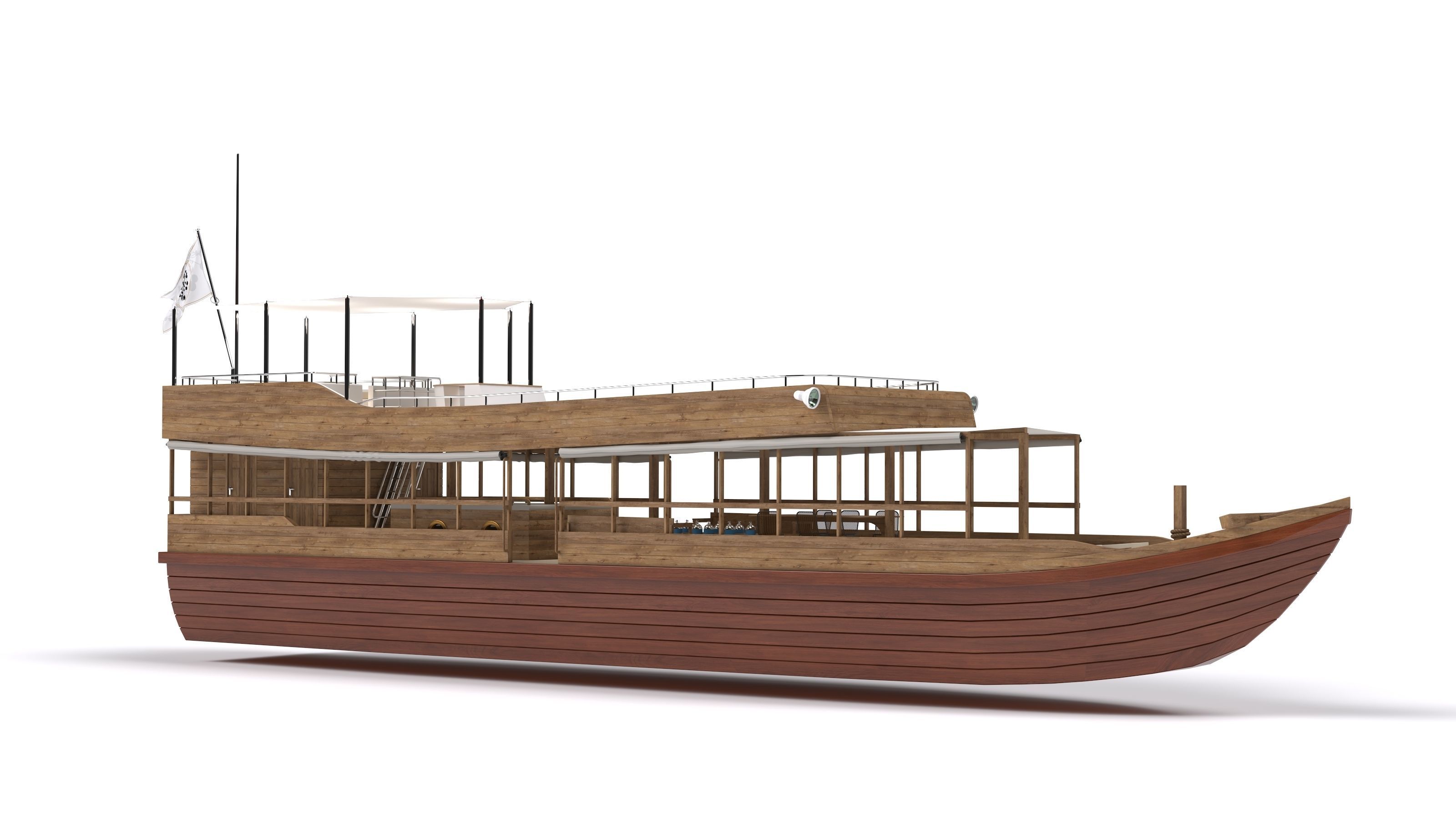 Tourist Boat 3D model_2