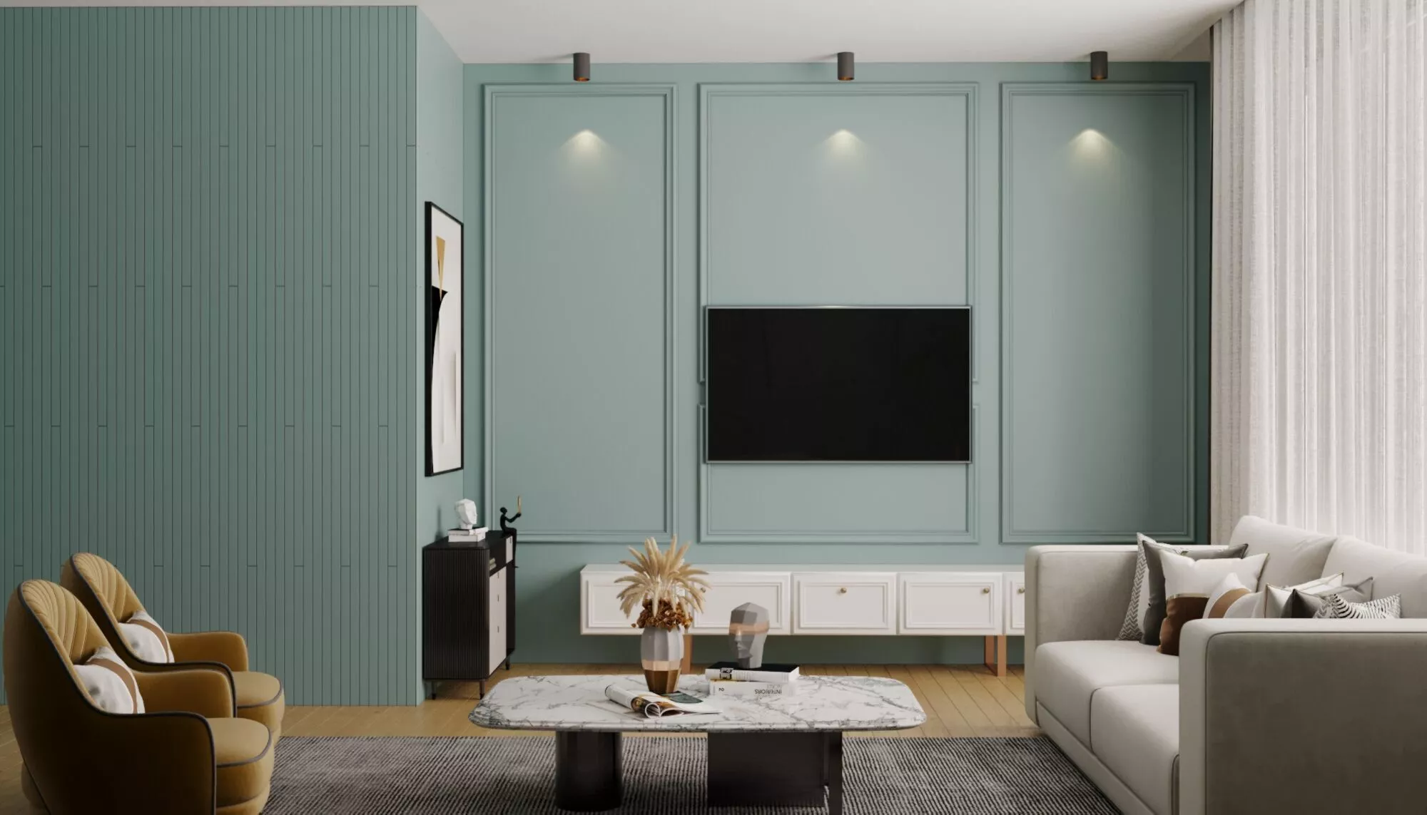 living room interior design scene 3d model 3D model