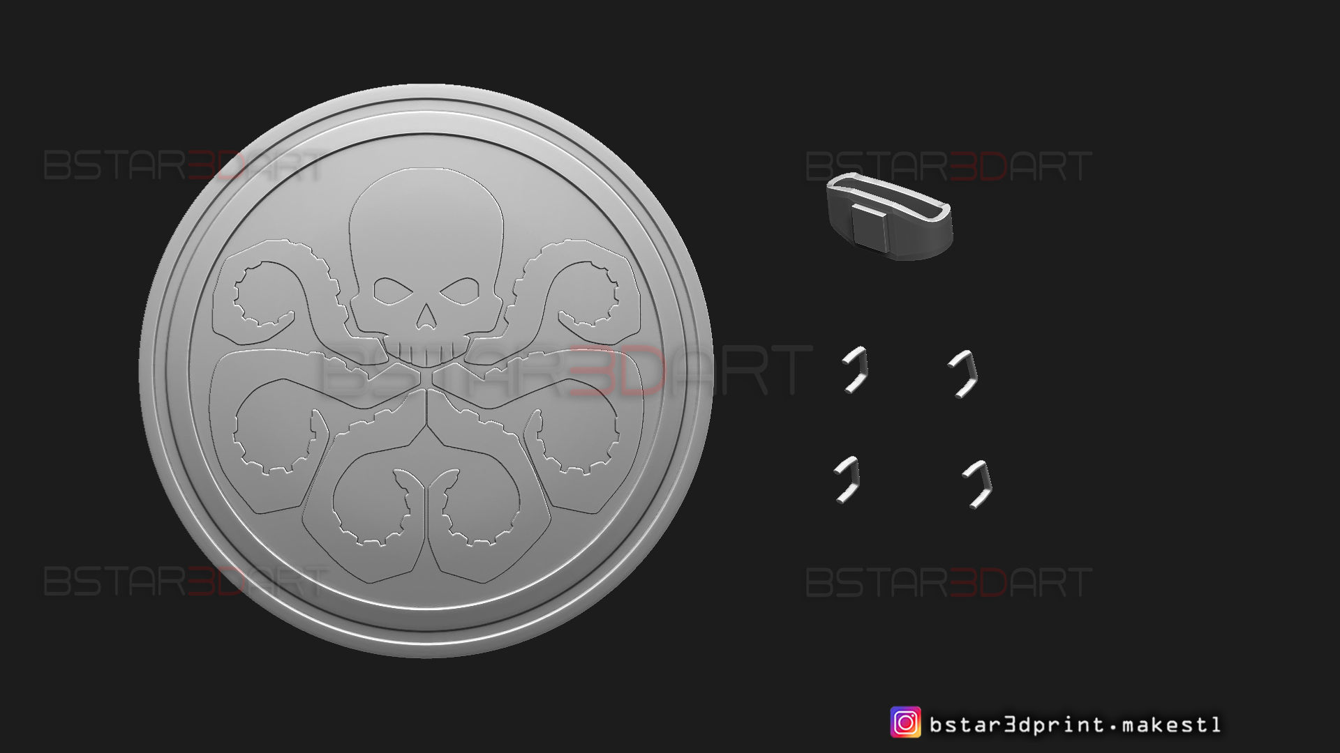 The Shield Hydra captain America - Hail Hydra - Marvel comics 3D print model_18
