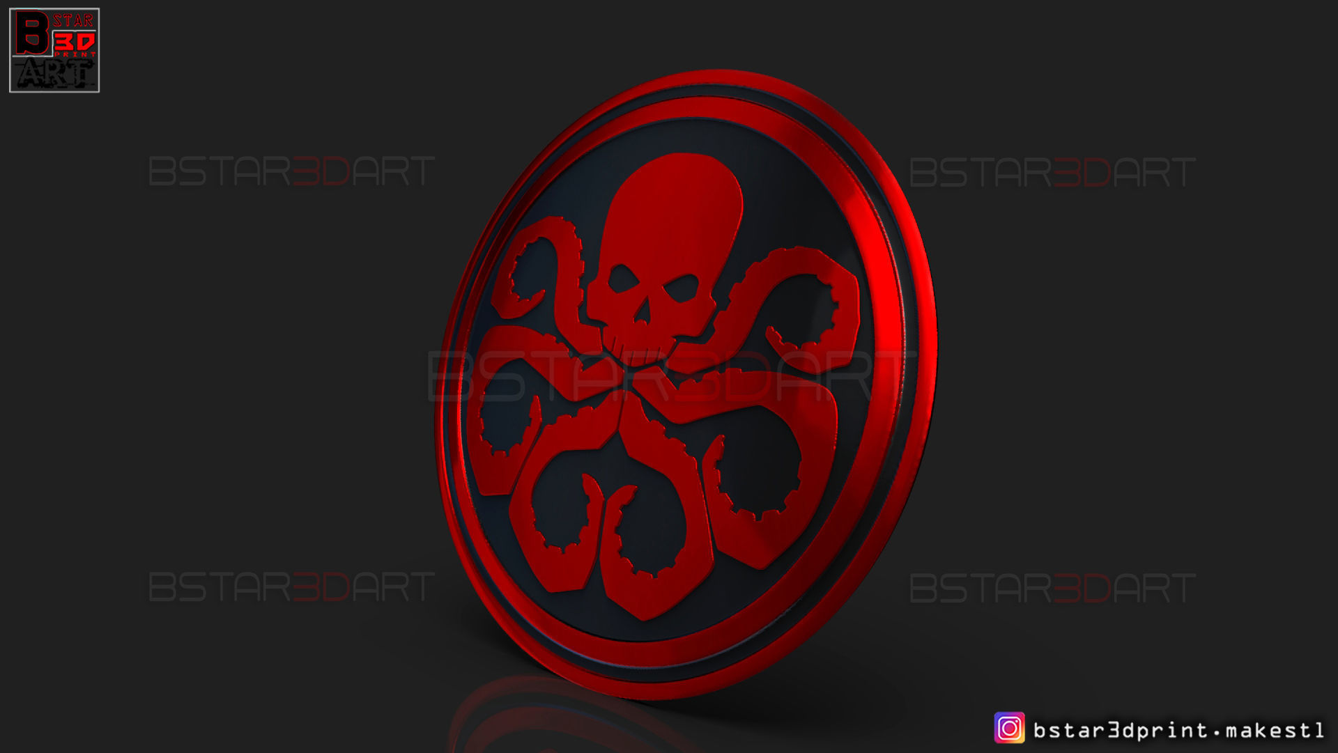 The Shield Hydra captain America - Hail Hydra - Marvel comics 3D print model_2