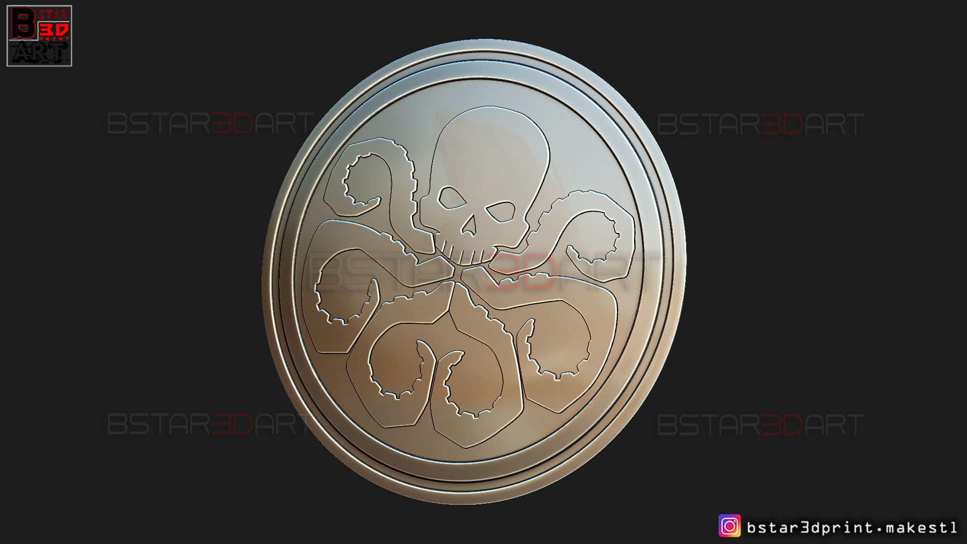 The Shield Hydra captain America - Hail Hydra - Marvel comics 3D print model_11
