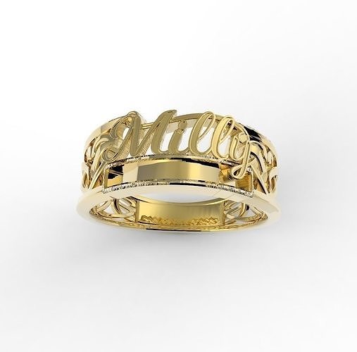 Milly name ring 3D print model