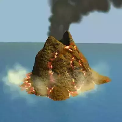 Volcano with smoke Free 3D model