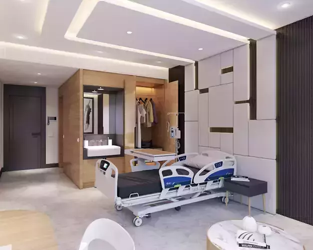 3D Hospital Room Interior 3D Scene 3D Model