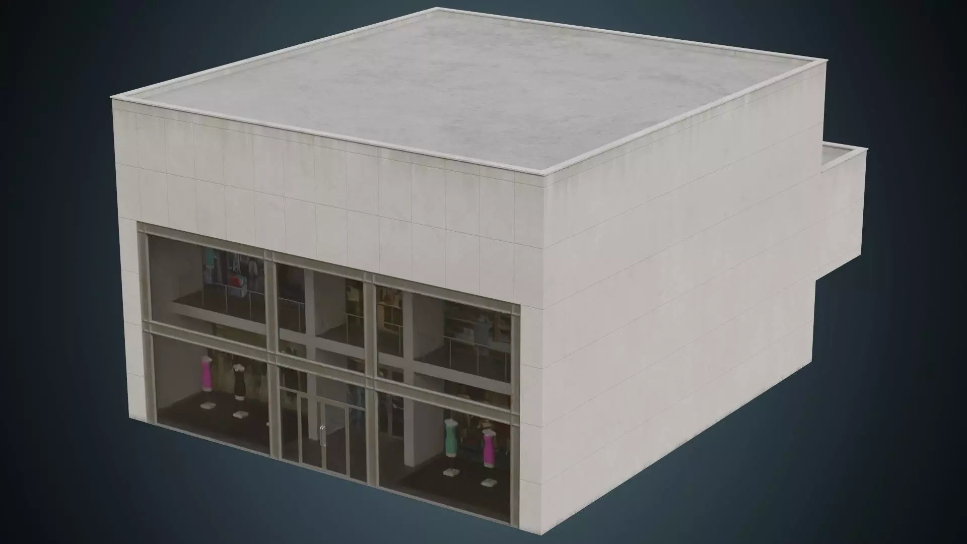 Building 7B Low-poly 3D model_0