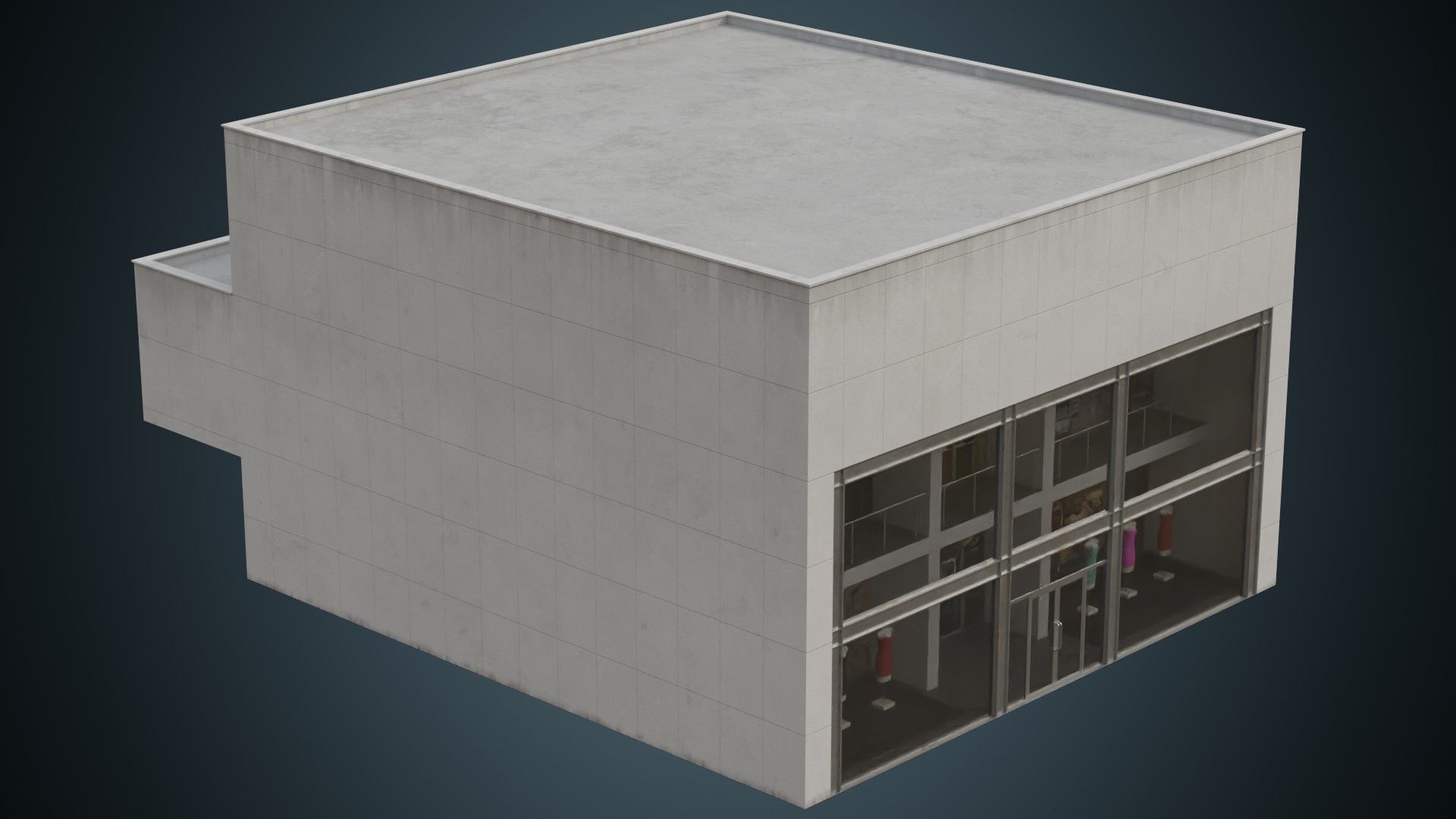 Building 7B Low-poly 3D model_1