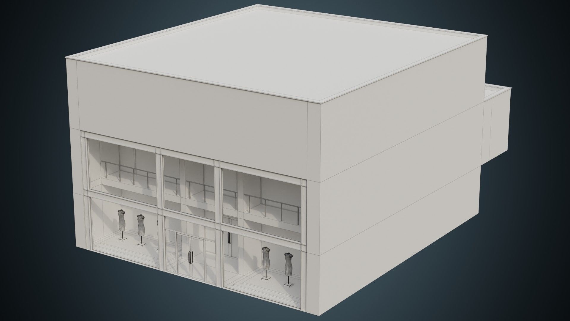 Building 7B Low-poly 3D model_7